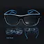 Очки светодиодные Leds прозрачные El Neon ray ice blue неоновые - миниатюра 2