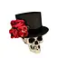 Цилиндр Santa Muerte складной с цветком - миниатюра 1