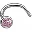 Серебряная серьга-пирсинг в нос. 1023.7С Розовый (светлый) - миниатюра 1