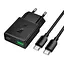 Адаптер сетевой HOCO C to C cable Speed ​​PD Ultra-thin charger set N73 |1Type-C/1USB, 20W/3A, PD/QC| - миниатюра 1