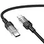 Дата кабель Hoco U129 Spirit Transparent Type-C to Type-C 60W (1.2m) Black - мініатюра 2