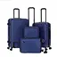 Набір валіз 4в1 пластик з кодовим замком та телескопічною ручкою синій (635) - мініатюра 1