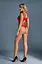 Бодістокінг Caprice Lingerie Model 02 One size Red імітація шнурівки дрібна сітка мереживо - мініатюра 2