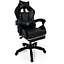 Геймерське крісло Primaveo з ергономічними подушками та висувною підставкою для ніг чорне - мініатюра 1