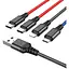 Кабель Hoco X76 4 in 1 Super charging cable Type-C + Type-C + iP + Micro Чорний - мініатюра 1