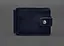 Кожаное портмоне 13.1 зажим с хлястиком синий краст - миниатюра 1