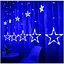 Гірлянда штора "Зірки" ZABI-8 USB 120 L, 3*1 м, USB+батарейка, синя - мініатюра 1