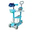 Дитячий триколісний самокат 5 в 1 з підсвічуванням, кошиком та батьківською ручкою Galaktika Dino Синій - мініатюра 1