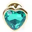 Анальна пробка Boss Of Toys Boss Series - Jewellery Gold Heart Plug Green S, BS6400042, Золотий / Зелений - мініатюра 3