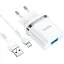 Зарядний пристрій Hoco Micro USB cable Ardent charger set N1 1 спідній вихід комплект білий - мініатюра 1