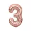 Шар воздушный фольгированный (102 см) Цифра 3 розовое золото - миниатюра 1