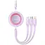 Кабель Baseus Bright Mirror 2 Series Retractable 3 in 1 Fast Charging Data Cable USB to M+L+C 3.5A 1.1 м Purple - мініатюра 1