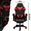 Кресло геймерское PLAYER с подставкой для ног и массажем Red/Black (100001) - миниатюра 5