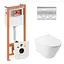 Набор: Qtap Swan Ultra Quiet унитаз подвесной QT16335179W + Nest комплект инсталляции 4в1 (круглая клавиша Chrome) QT0133M425 + M11112CRM - миниатюра 1