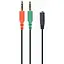Кабель Gembird Cablexpert CCA-418, Аудіо 3,5mm(джек) 4pin мама /2x3,5 тато 3pin стерео - мініатюра 1