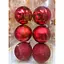 Набір ялинкових іграшок пластикових круглих 6 шт 12 см Червоний - мініатюра 1