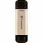 Флеш-накопичувач Transcend USB флеш накопичувач 128GB JetFlash 930 Gold-Black USB 3.2/Type-C (TS128GJF930C) - мініатюра 1