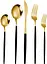 Набор столовых приборов золото Black из нержавеющей стали 18/10 на 5 предметов. - миниатюра 1