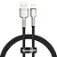 Кабель Baseus Cafule Series Metal Data Cable USB to IP 2.4A 0.25m Black - мініатюра 1