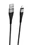 Кабель BOROFONE BX32 USB to iP 2.4A, 1m, nylon, aluminum+TPE connectors, Black - мініатюра 1