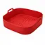 Квадратная плотная силиконовая форма для аэрогриля, духовки и мультипечи с ребристым дном 21.5х21.5 см Красный 88286 - миниатюра 1
