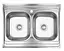 Кухонна мийка на дві чаші 790x480x180 мм + сифон Wezer 7848(08) Décor, Decor - мініатюра 1