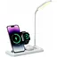 БЗП Usams US-CD195 15W 4in1 Wireless Charging Holder With Table Lamp White - мініатюра 1