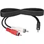 Кабель Ritar шнур штекер 3.5 2 штекера RCA 1.5 м черный - миниатюра 1