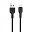 Кабель HOCO X13 USB to Type-C 3A, 1m, PVC, PVC connectors, Black - мініатюра 1