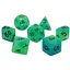 Набір кубиків Double Color Glow in the dark 7 Dice Set - Green-Blue , 7 шт. (g7dglowdc02) - мініатюра 1