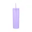 Охлаждающий матовый стакан 473 мл BPA-Free с трубочкой 21х6.5см violet - миниатюра 2