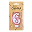 Свеча-цифра "6" 7 см - миниатюра 1