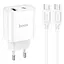 МЗП Hoco C80A Plus Rapido PD20W+QC3.0 (1USB-A/1C) + кабель Type-C to Type-C White - мініатюра 1