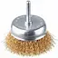 Корщітка технічна Intertool для дриля торцева 75мм x 1/4" рифлена латунь BT-9076 - мініатюра 1