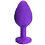 Силіконова анальна пробка з кристалом SKN-KSIL-08M (розмір M), Фіолетовий - мініатюра 3