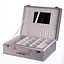 Скринька для прикрас з екошкіри 19 відділень із дзеркалом 23.5×14×8 см органайзер для прикрас Сірий Yiwu HP-5-20G - мініатюра 3
