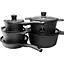 Набор кастрюль казанов с сотейником и сковородой Edenberg EB-9185 с крышками 10 предметов Черный - миниатюра 1