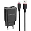 Зарядное устройство для Borofone BA20A 1 USB-порт 2.1 A блок с кабелем для iPhone комплект черный - миниатюра 1