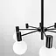 Сучасна чорна люстра з білими плафоном на 8 ламп Line.F MJ 89/8 BK+WT - мініатюра 2