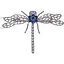 Серебряная брошь Vegas Стрекоза с фианитами. Артикул 70002Р Синий - миниатюра 1