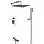 Душова система прихованого монтажу Gappo G7107, вилив - перемикач на лійку, 3-функції, хром - мініатюра 1