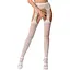 Эротические колготки-бодистокинг Passion S020 white имитация ажурных чулок с высоким поясом S/M/L - миниатюра 1