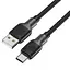 Кабель ACEFAST C10-04 USB to Type-C 3A, 1.2m, silicone, zinc connectors, Black - мініатюра 1
