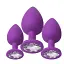 Набір анальних пробок I’MCUM Crystal Harmony Силіконові з кристалом 3 шт Фіолетовий (IM-KGS201_set_purp) - мініатюра 1