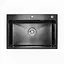 Кухонная мойка 65x45 PVD черная Platinum Handmade (сифон круглый, 3,0/0,8), Черный - миниатюра 1