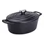 Гусятниця чавунна з кришкою 3 л Ø22 см казан для тушкування та запікання Yiwu HP-1-11-BLACK - мініатюра 1
