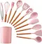 Набір кухонного приладдя Edenberg Silicone kitchen utensils set 12 предметів Рожевий - мініатюра 5