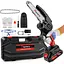 Бездротова бензопила Huini Mini Cordless 6 дюймів з великою літій-іонною батареєю, потужна електрична бензопила з 2 ланцюгами - мініатюра 1