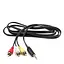 Шнур переходник штекер 3.5 мм 3 штекера RCA тюльпана 1.5 м - миниатюра 1