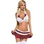 Эротический костюм школьницы с мини-юбкой Obsessive Schooly 5pcs costume S/M, бело-красный - миниатюра 1